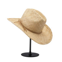 Spring summer new leisure fashion sun hat women hand made raffia cowboy hat outdoor travel beach shade straw hat