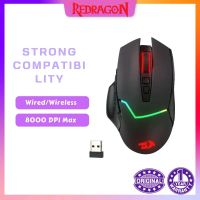 7h7w Redragon M690 PRO เมาส์ไร้สายแบบเมาส์เมาส์สำหรับเล่นเกมส์,เมาส์ไร้สายแบบ8000ปุ่มยิงมาโคร8ปุ่มสำหรับ Pc/mac/ แล็ปท็อปเมาส์สีดำ/สีขาว