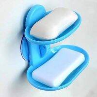 New Double Layers Strong Sucker Soapbox Soap Draining Holder Soap Dish kitchen Bathroom storage Box space saving tools YH 459912