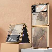 ✲ Plating Tempered Glass Case For Samsung Galaxy Z Flip 3 Cover Full Camera Flim Protection Hard Back Cover for Galaxy Z Flip3 5G