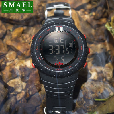 SMAEL Mens Climbing Sports Digital Wristwatches Big Dial Military Watches Alarm Shock Resistant Waterproof Watch Men Clock