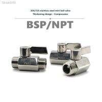 ❂ 304/316 Stainless steel Mini Ball valve 1/8 1/4 3/8 1/2 3/4 / 1 BSP NPT Female male thread for water oil acid 2 way ball valve