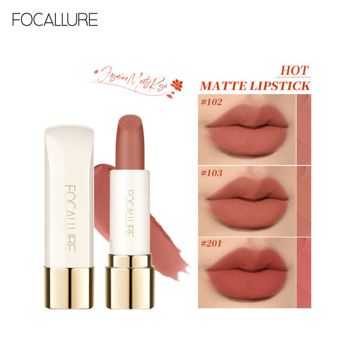 Focallure Brand Flower Fragrance Lipstick Matte Nude Long Lasting Makeup Lip Tint Waterproof 7253