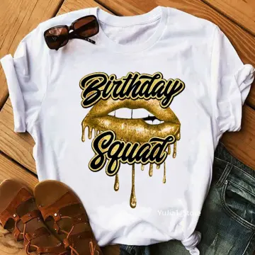 Trendy Birthday Girl and Squad Sparkly Bling T-Shirts Buy Online – Print My  Tops