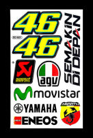 AGV number 46 สติ๊กเกอร์ยอดฮิดสติ๊กเกอร์แต่งรถมอเตอร์ไซค์ บิ๊กไบค์ ATV หมวกกันน็อค รถยนต์ สติ๊กเกอร์เคลือบเงาคุณภาพดี