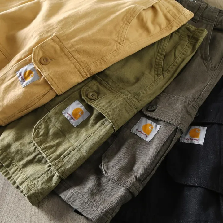 carhartt-carhartt-กางเกงขาสั้นมีหลายกระเป๋าย้อนยุค