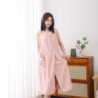 【CC】ﺴ  Bathing Skirt Household Robe Wearable Dry Fast Drying Beach Spa Magical Nightwear