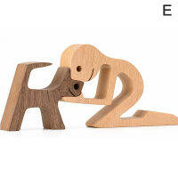 [Walker Lily] COD Family Puppy wood Dog CRAFT Figurine เครื่องประดับเดสก์ท็อปแกะสลักรุ่น Home Decor