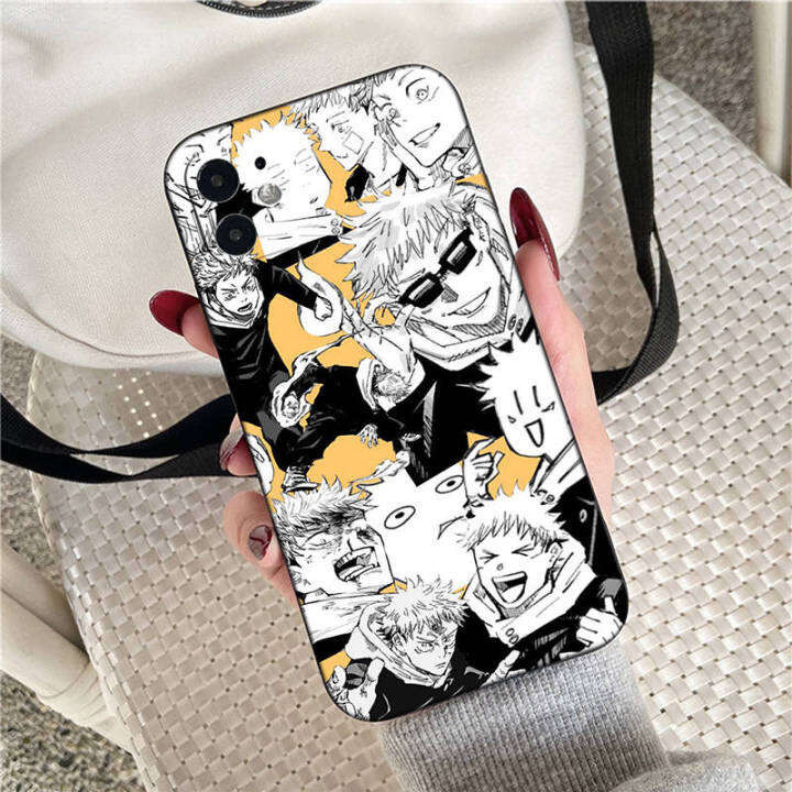 casing-หรับ-iphone-14-13-11-pro-max-11-mini-8-8-plus-g144-jujutsu-kaisen-yuji-itadori-anime-pattern-phone-เคสโทรศัพท์-อ่อนนุ่ม-tpu-shockproof-black-ปก