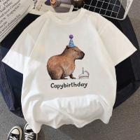 มีสินค้า 【HOT】คาปิบาร่า Capybaras เสื้อยืด พิมพ์ลายมังงะ สไตล์ญี่ปุ่น สตรีท สําหรับผู้ชาย y2k100%cotton เสื้อยืดคุณภาพดี