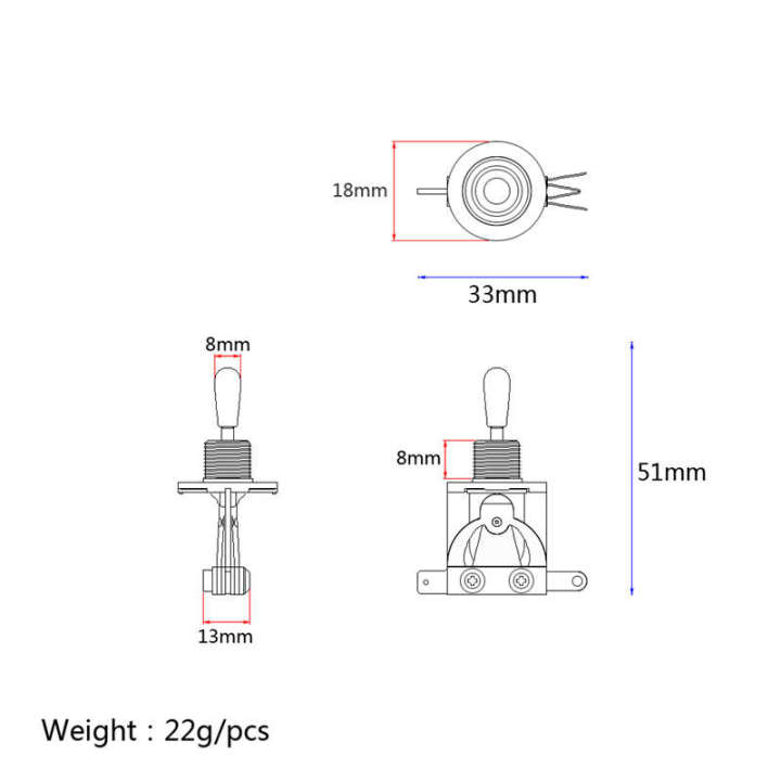 metric-3-way-short-straight-guitar-pickup-selector-toggle-switch-knob-for-gibson-epiphone-lp-les-paul-electric-guitar-parts-pack-of-2