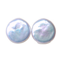 BaroqueOnly high quality natural Pearl coin shape beads white color DIY earrings Jewelry making Gift for woman BZZC