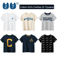 27Kids Store เสื้อยืดแขนสั้นสำหรับเด็กวัยรุ่นอายุ6-15ปีเด็กผู้หญิงเสื้อเด็กผู้หญิงเด็กผู้ชาย (6Y-15Y) 130ซม.-170ซม. 2023ฤดูร้อนใหม่