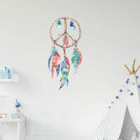 (30x58cm) Dream Catcher Pvc ตกแต่งผนัง, สติกเกอร์ข้างเตียงห้องนอน, ห้องน้ำความคิดสร้างสรรค์การตกแต่งผนังสติ๊กเกอร์สามารถลบออกได้