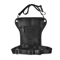 Mens Pu Leather Drop Leg Bag Military Motorcycle Waist Bag Sport Messenger Shoulder Sling Bags Belt Hip Bum Fanny Belt Pack