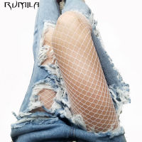 【CW】Fashion Women White Medium Grid High Waist Stocking Fishnet Club Tights Panty Knitting Net Pantyhose Trouser Mesh Lingerie TT016