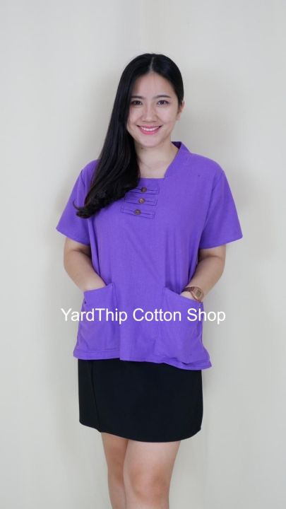 yt76-เสื้อผ้าพื้นเมือง-เสื้อผ้าฝ้าย-แบบไม่เน้นลวดลาย