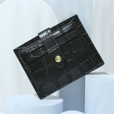 Mini Change Card Holder PU Leather Coin Purse Card Holder Wallet Women Card Holder Black Bank/ID/Credit Card Holder