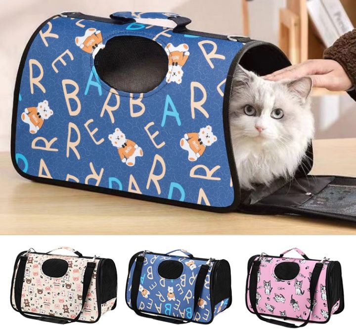 Pet Carrier Bag,cute Animal Shape Pet Canvas Shoulder Bag Cat  Carrier,portable Travel Handbag Bag For Small Dogs & Cats