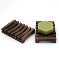 Natural Bamboo Wooden Soap Dish Tray Drainage Bathroom Shower Soap Holder Container Storage Box Plates Case Bathroom Supplies