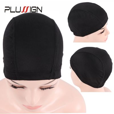 6ชิ้น/ล็อตหมวกวิกรูปโดมยืดหยุ่นสำหรับผู้หญิงสำหรับทำหมวกทรงโดมผ้าสแปนเด็กซ์ตาข่ายสีดำ
