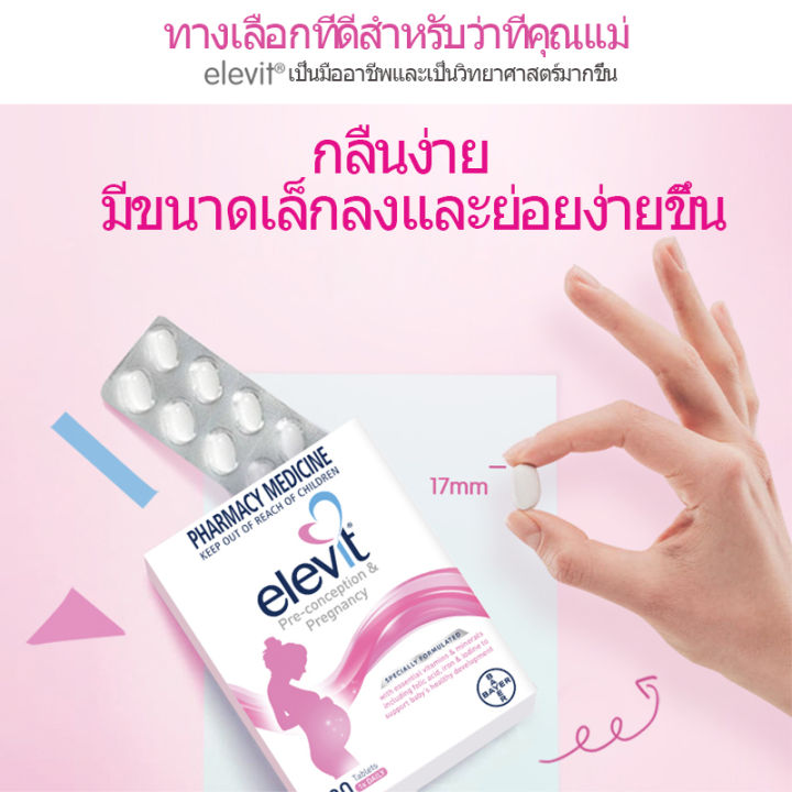 เอเลวิท-วิตามินเตรียมตั้งครรภ์-elevit-pregnancy-multivitamin-100-tablets-อาหารเสริมสำหรับคุณแม่เตรียมตั้งครรภ์