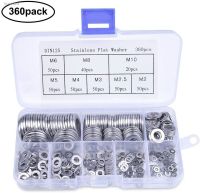 ✸◑▪ 360pcs Stainless Steel Sealing Solid Gasket Washer Kit M2 M2.5 M3 M4 M5 M6 M8 M10 Sump Plug Oil For General Repair Seal Ring Set