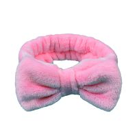 ✓♞ஐ Lovely Bow Headband Coral Fleece Soft Elastic Hairbands For Women SPA Bathe Turban Make Up Wash Face Hair Band Hair Accessories