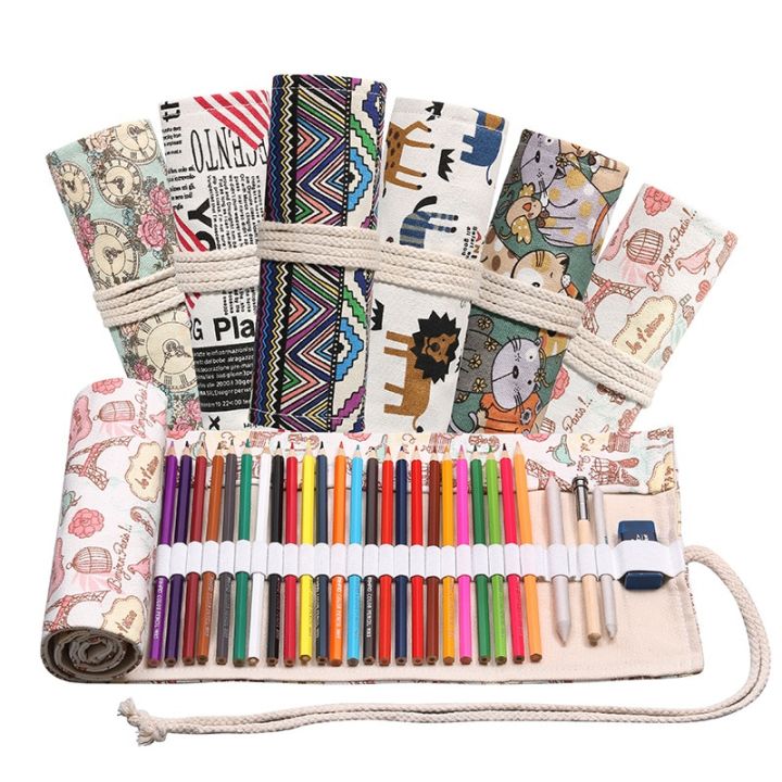 72-hole-handmade-canvas-pen-curtain-large-space-pencil-roll-bag-student-color-pencil-sketch-stationery-bag-school-supplies