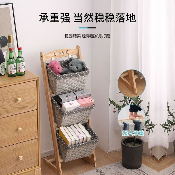 spot-parcel-post-solid-wood-rattan-like-storage-rack-floor-multi-layer-snack-toy-storage-rack-living-room-and-kitchen-bedroom-clutter-organizing-shelves