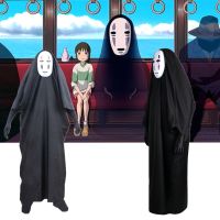 ♤ No Face Man Spirited Away Costume Gloves Anime Miyazaki Hayao Faceless Cloak Coat Kids Adult Purim