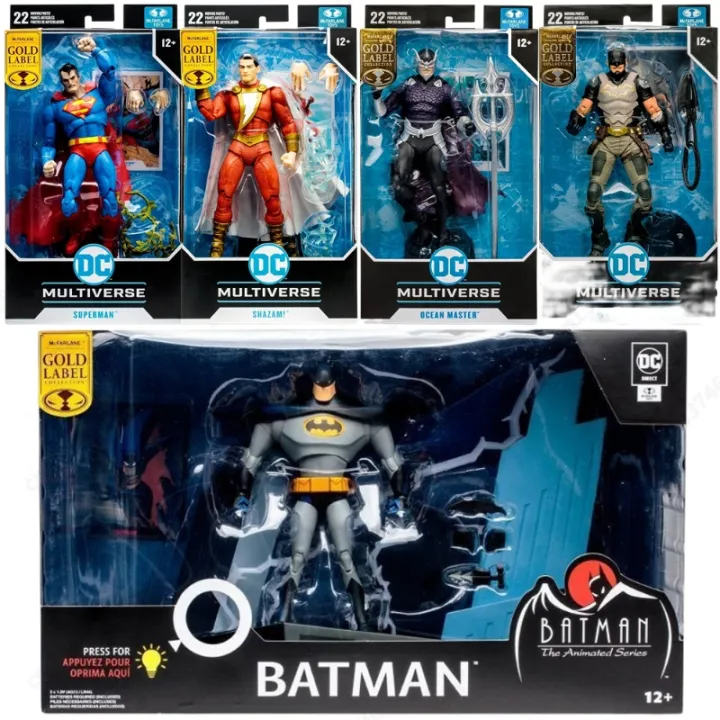 Mcfarlane Dc Rótulo De Ouro Preto Adam Trono Batman Escuro Detetive Animado  Shazam Figura De O ซูเปอร์แมน De Brinquedo 