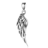 EUDORA 925 Sterling Silver Vintage Wings Pendants Dropshipping Crystal Couples Pendant Necklace Fine Jewelry For Men Women D743