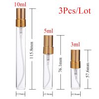 3 Pcs 3ml 5ml 10ml Refillable Perfume Spray Bottle Aluminum Spray Atomizer Portable Travel Cosmetic Container Perfume Bottle