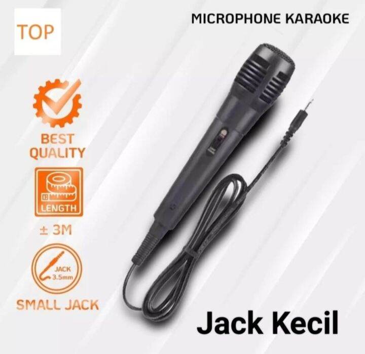 MICROPHONE KARAOKE JACK KECIL 3,5MM SUARA BAGUS BERKUALITAS JERNIH