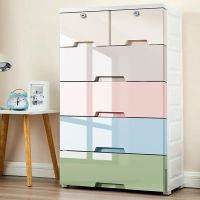 [COD] Thickened extra large multi-layer wardrobe childrens toy storage box clothes finishing home drawer type cabinet plastic