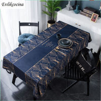 Free Shipping Blue Tablecloth Gold Geometric Table Cover Man De Mesa Multifunction Printed Cloth Nappe Centrini Moderni Obrus