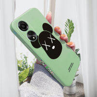 เคสสำหรับ OPPO A78 4G แบรนด์แฟชั่นป๊อปโมโม่แบร์เคสโทรศัพท์สี่เหลี่ยมดีไซน์ด้านข้างพิมพ์ลายขอบปลอกซิลิโคนของเหลวเคสป้องกันทนแรงกระแทกกล้องคลุมทั้งหมด