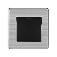 【hot】▩☼ SRAN 1Gang 1way switch250V 16A wall switch stainless steel 86mmx86mm white/black/gold