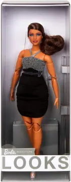 Barbie Signature Barbie Looks Doll (Petite, Brunette Pixie Cut) Fully  Posable Fashion Doll Wearing Black Midi Skirt and Top, Gift for Collectors