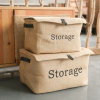 Canvas Clothes Storage Basket Foldable Sundries Organizer
