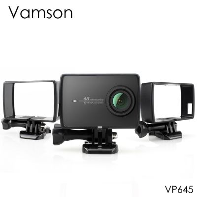 Vamson กรอบป้องกันข้างสำหรับ Xiaoyi 2 4K เคสสำหรับ Xiaomi Yi 4K กล้องแอคชั่นแคมเมราพร้อมที่ Vp645ฐานภูเขาและสกรู
