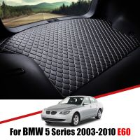 Alas Bagasi Mobil หนังสำหรับ BMW E60 5 Series 2003 2004 2005 2006 2007 2008 2009 2010ถาดไลเนอร์กระบะโฟมกรองสารชีวเคมีผ้าคลุมรองเท้าบู๊ท