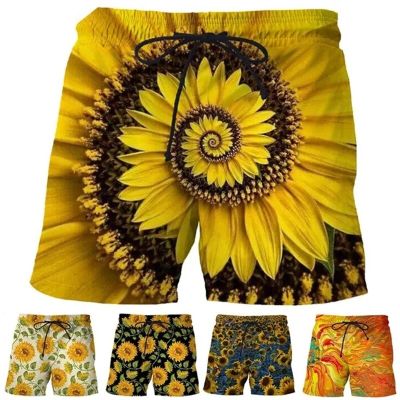 New Colorful Fashion Summer Sunflower 3d Print Unisex Casual Loose Shorts Beach Pants Male Female Kids Outdoor Sportwear Shorts