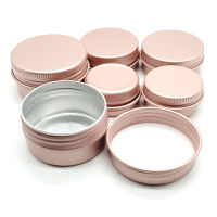 【CW】100pcs 10g 15g 30g Empty Rose Gold Aluminum Tins Cans Screw Top Round Candle Spice Tins Cans with Screw Lid Containers