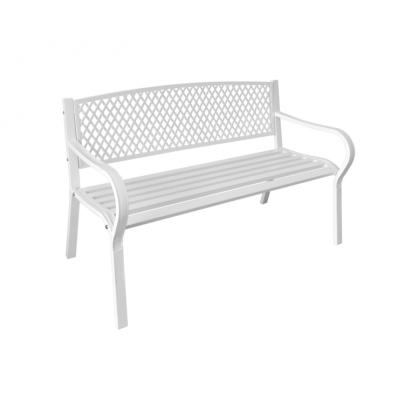 Garden bench indoor/outdoor,for garden, patio, pool (max load : 120 kg.) size 124 x 57 x 78 cm.- white
