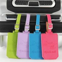 【DT】 hot  New Suitcase PU Leather Luggage Tags Label Bag Pendant Handbag Travel Accessories Name ID Address Label Holder