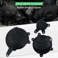 สำหรับ KAWASAKI ER6N ER6F Versys 650 2006-2021ตัวป้องกันด้านข้างป้องกันป้องกันเครื่องยนต์ของเครื่องยนต์ไนลอนที่คลุมมอเตอร์รถจักรยานยนต์