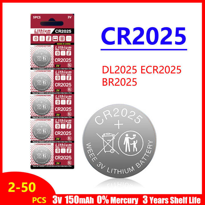 CR2025 Battery CR 2025 3V Lithium Battery DL2025 BR2025 KCR2025 For Car ...