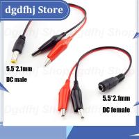 Dgdfhj Shop 25cm 5.5MM 2.1MM Alligator Clip DC Jack Connector Power Male Female Cable Test Lead Crocodile Wire